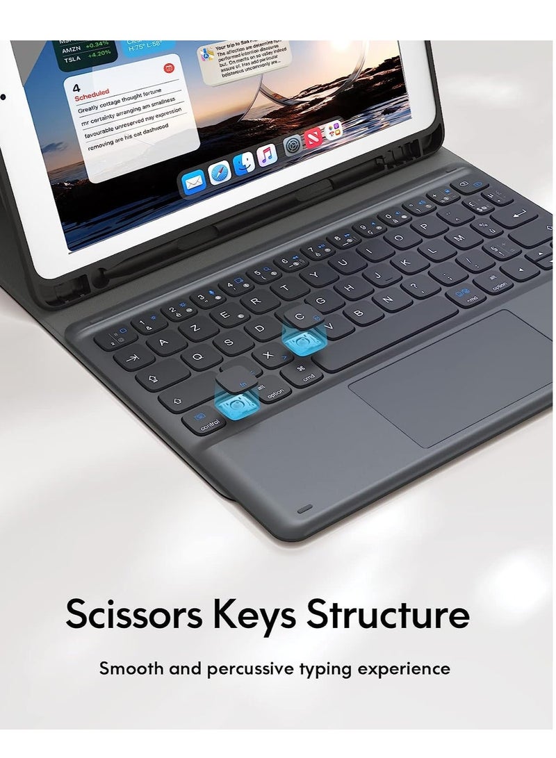Raxoom ELTERAZONE iPad Keyboard 9th Generation, Keyboard for iPad 8th Generation/7th Gen 10.2 Inch, Smart Trackpad, Wireless with Pencil Holder, Flip Stand Keyboard Case for iPad 9th/8th/7th Gen 10.2â€, Black - Image 4