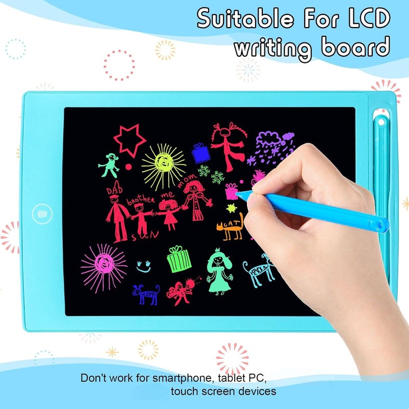 تشينكو مجموعة قلم الرسم البديل من تشينكو وسلسلة للوحة الكتابة LCD مقاس 4.7 بوصة، لوح الرسم الملون، ألواح رسم الأطفال، لوح الخربشة (7 أقلام ستايلس و7 سلاسل) - Image 2