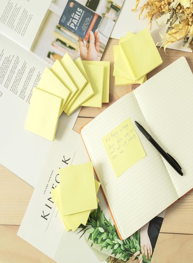 Kozerite (24 Pads) Sticky Notes 3x3 in Yellow, Strong Adhesive, Clean Removal, Recyclable, Self-Stick Pads, Easy to Post for Home, Office, Notebook - Image 4