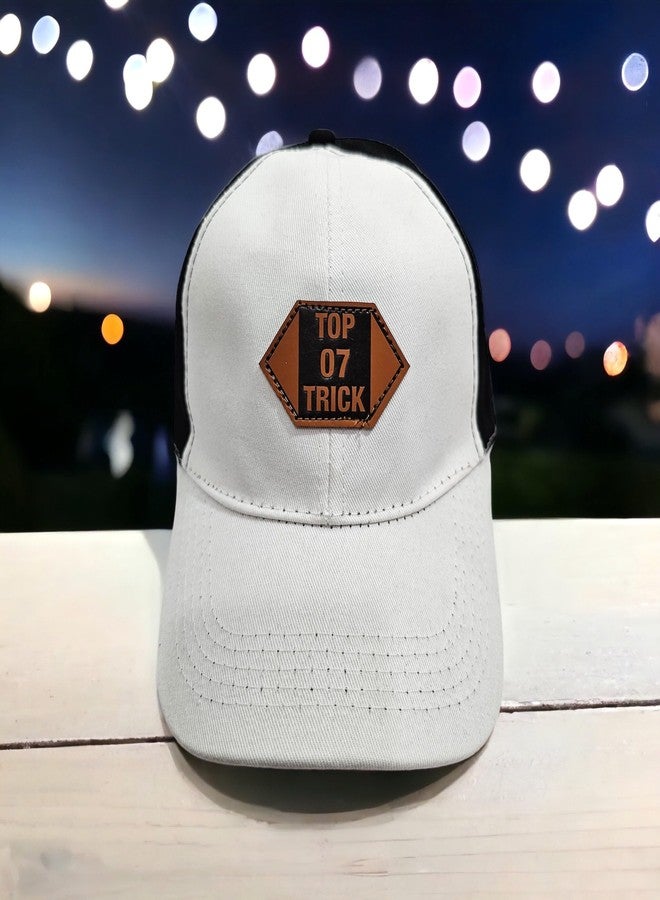 TOP TRICK Cotton Adjustable Unisex Cap for Men and Women Freesize Baseball Caps (Pack of 1) White - Image 3