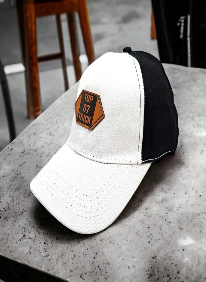 TOP TRICK Cotton Adjustable Unisex Cap for Men and Women Freesize Baseball Caps (Pack of 1) White - Image 2