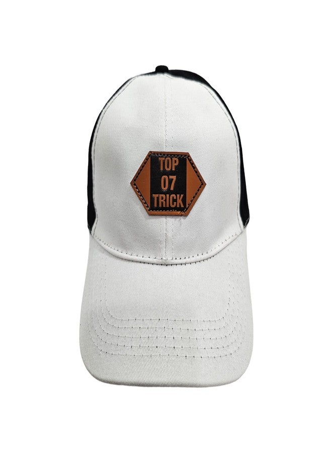 TOP TRICK Cotton Adjustable Unisex Cap for Men and Women Freesize Baseball Caps (Pack of 1) White - Image 1