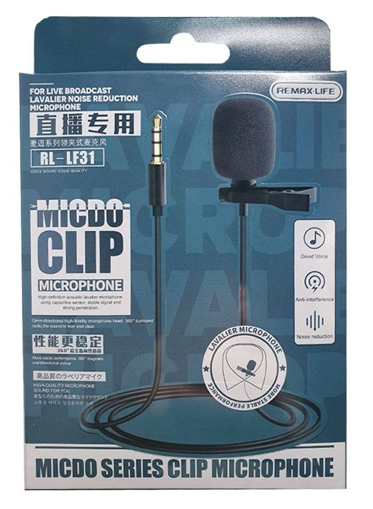 ريماكس ميكروفون K06 Pro Audio-Maidu Lavalier - أسود  - Image 2