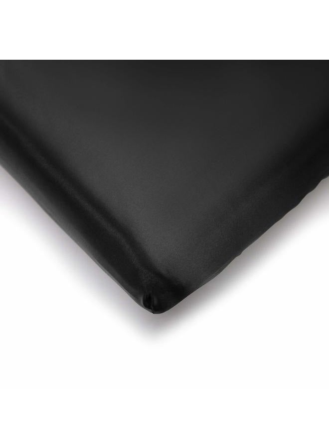 Pro Goleem Satin Pack n Play Playard Sheet Great for Baby Hair Soft Silk Feeling 27x39 Inch Fitted Portable Mini Crib Sheet Playard Mattress Cover Unisex Black Gift for Boys and Girls - Image 1