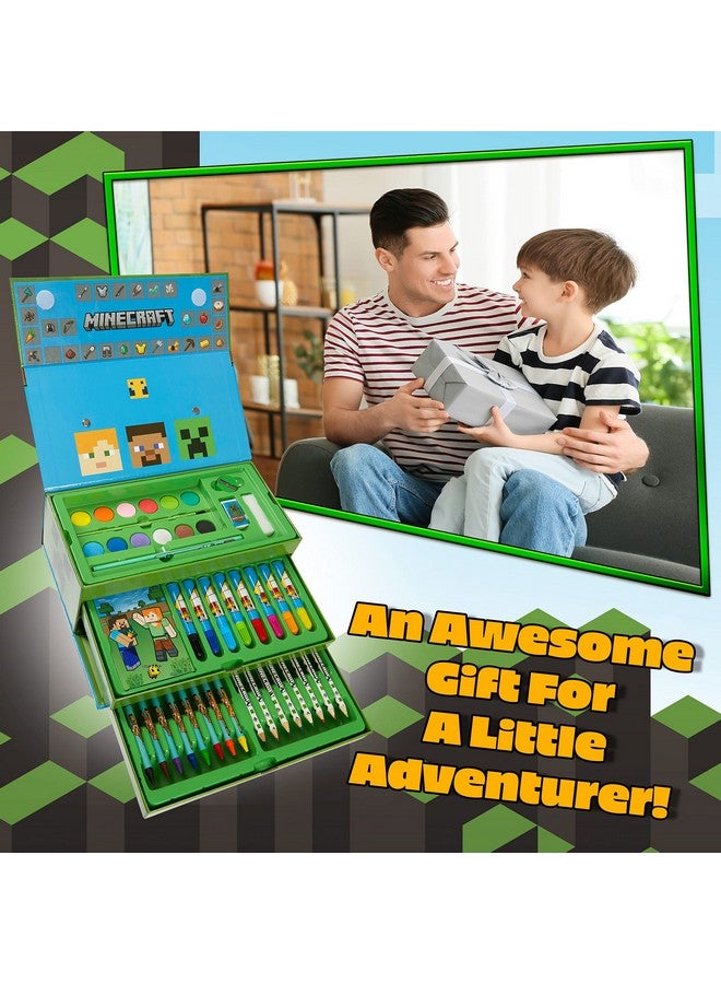 MINECRAFT Minecraft Art Set for Kids, Coloring and Drawing Kit with over 40 Art Supplies, Ideal for Arts & Crafts Time, Safe and Premium Drawing Supplies, Awesome Kids Gifts for All Occasions  - Image 2