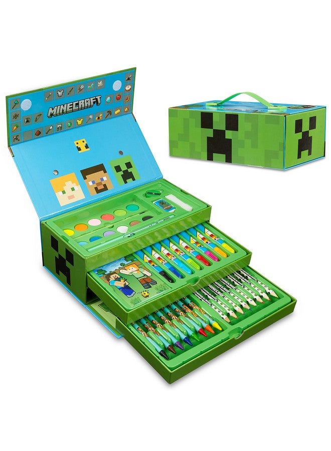 MINECRAFT Minecraft Art Set for Kids, Coloring and Drawing Kit with over 40 Art Supplies, Ideal for Arts & Crafts Time, Safe and Premium Drawing Supplies, Awesome Kids Gifts for All Occasions  - Image 1