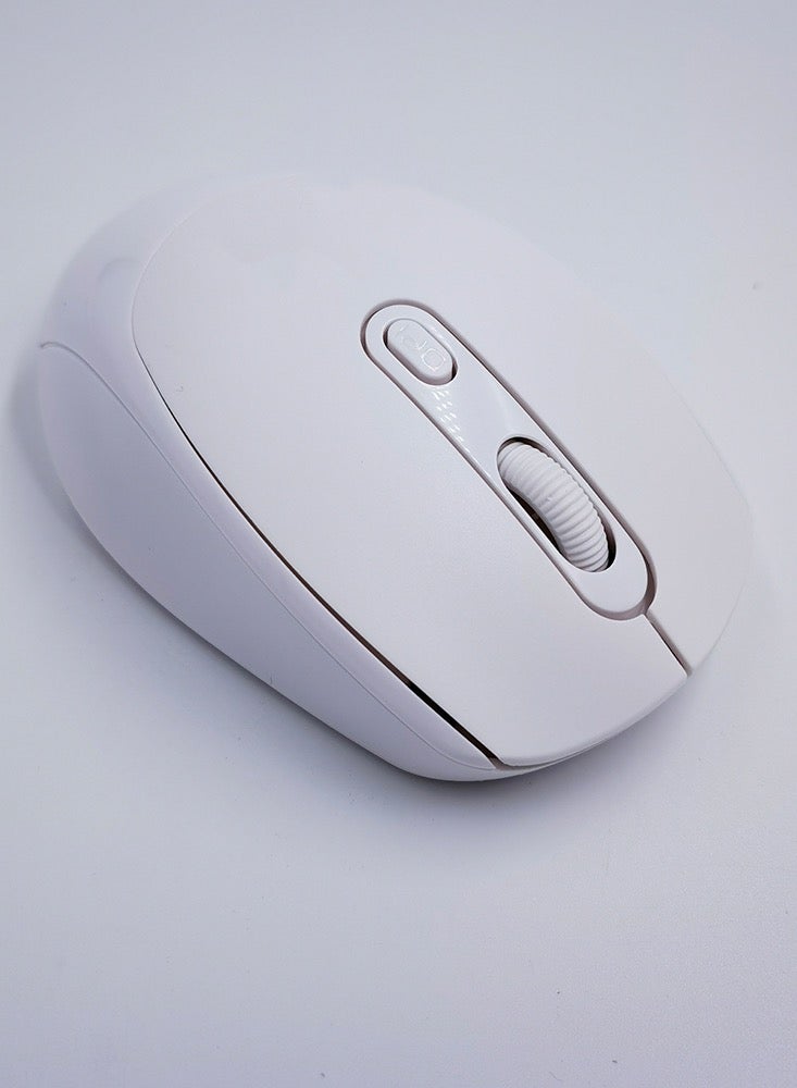 Wireless Mouse with rubber Sides, White color - Image 2