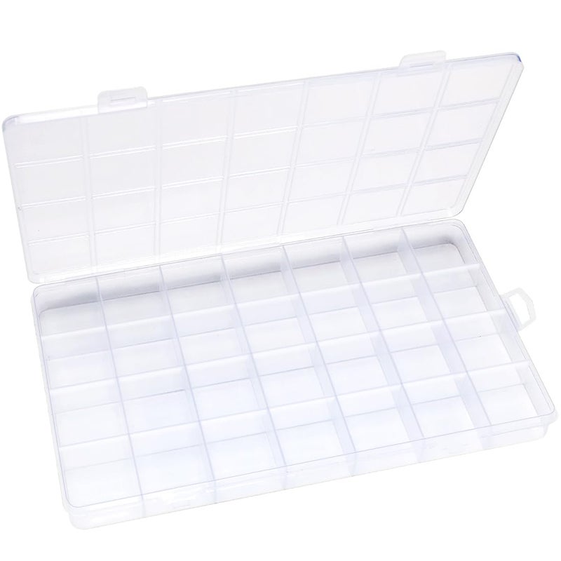 Eppingwin 28 Grids Bead Organizer, Craft Organizers and Storage, Acrylic Organizers, Plastic Bead Organizer Box for Crafts Organizing Storing - Image 1