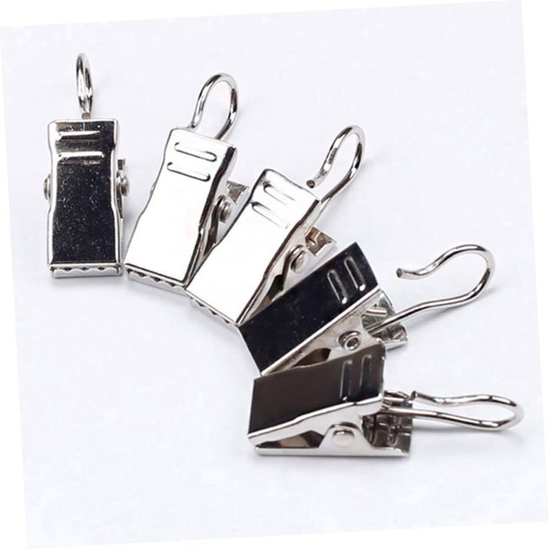 50 Rustproof Metal Shower Curtain Hooks Iron Clips Easy Installation - Image 5