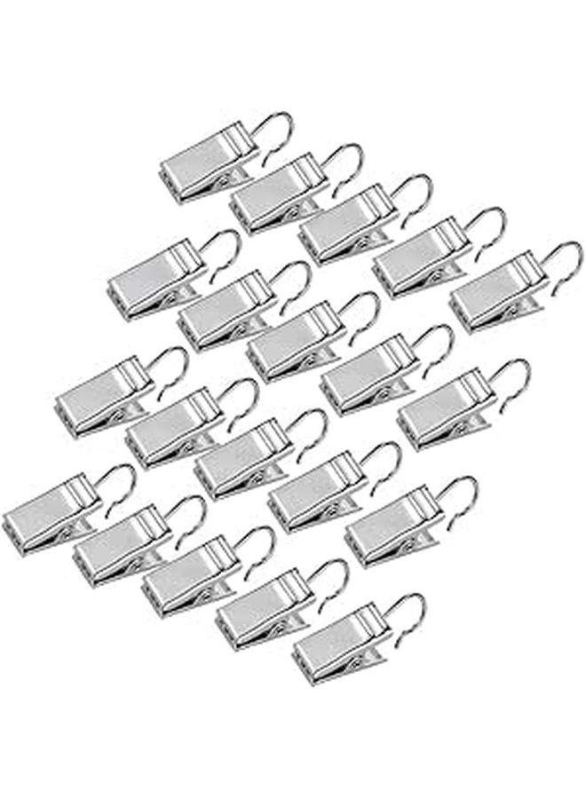 50 Rustproof Metal Shower Curtain Hooks Iron Clips Easy Installation - Image 1