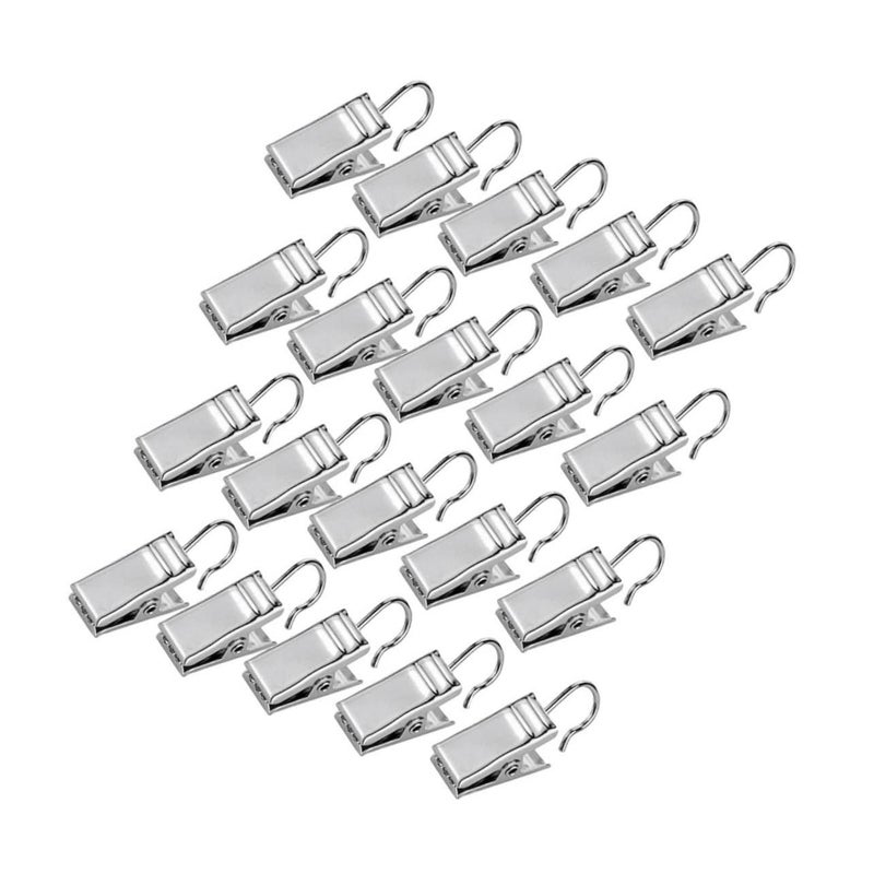 50 Rustproof Metal Shower Curtain Hooks Iron Clips Easy Installation - Image 2