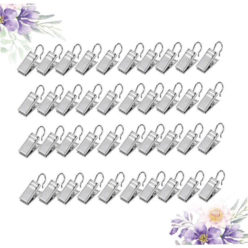 50 Rustproof Metal Shower Curtain Hooks Iron Clips Easy Installation - Image 4