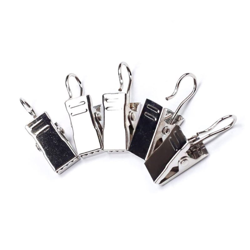 50 Rustproof Metal Shower Curtain Hooks Iron Clips Easy Installation - Image 3