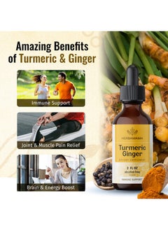 HERBAMAMA Turmeric Ginger Drops Organic Turmeric Ginger W/Black Pepper Tincture Turmeric Ginger Liquid Extract Vegan Supplements 2 Fl Oz  - Image 5