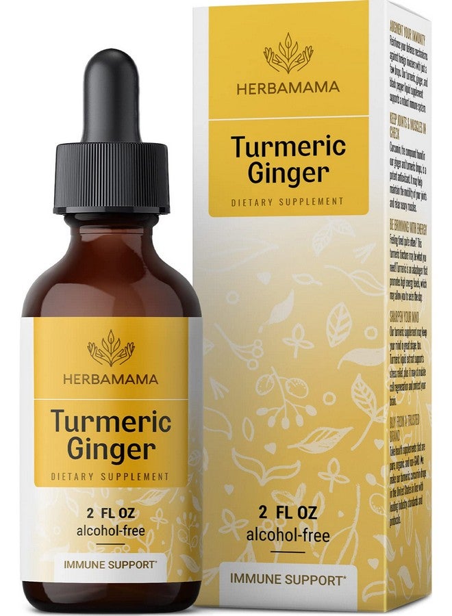 HERBAMAMA Turmeric Ginger Drops Organic Turmeric Ginger W/Black Pepper Tincture Turmeric Ginger Liquid Extract Vegan Supplements 2 Fl Oz - Image 2