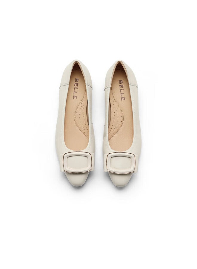 Belle Elegant Fashion Flat Shoes For Women, Versatile Lady's Flats A6z1daq4, Beige, Size 39 - Image 2