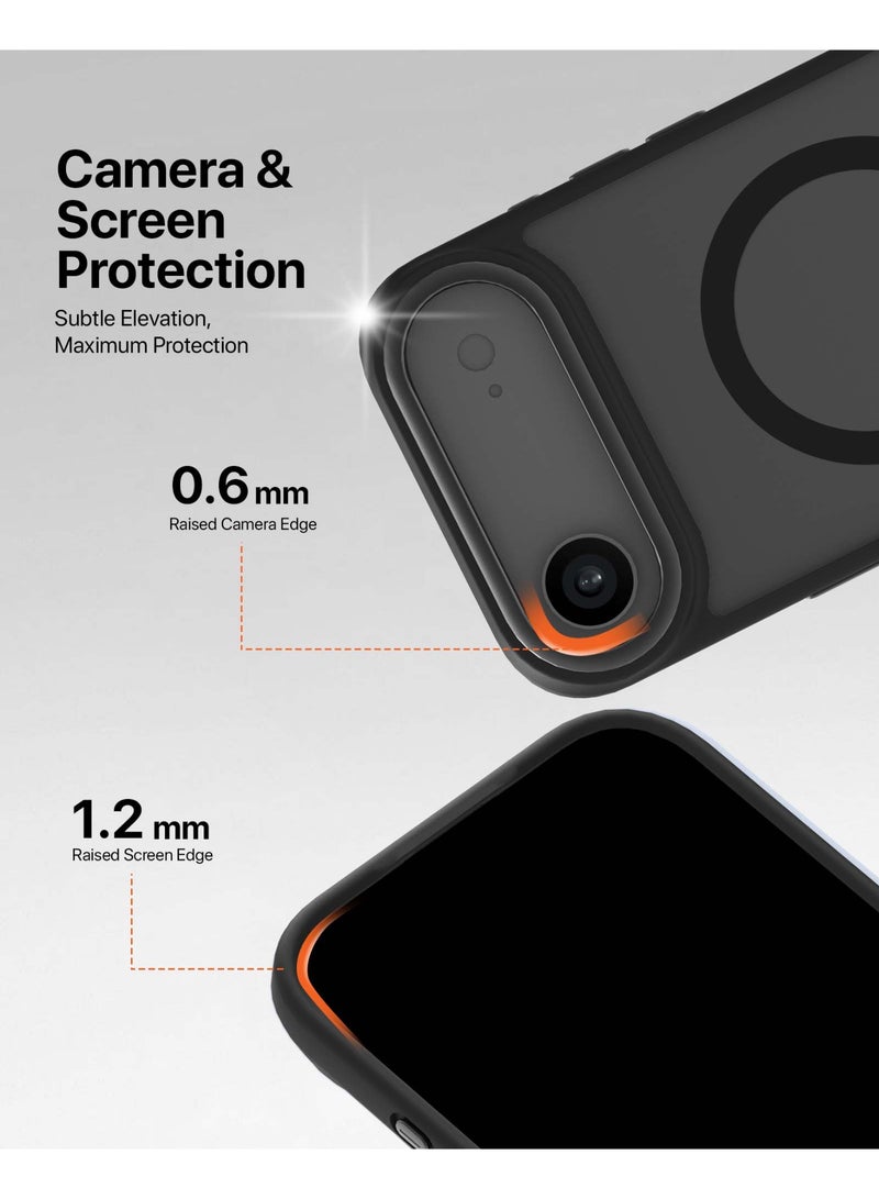 INFINYTY iPhone 17 Air Premium Matte Case, Metallic Accents- Modo Black, Frosted PC Back, TPU Frame, Metallic Camera Frame for Strength, MagSafe Compatible with N52 Magnet, Metallic Buttons, Anti-Slip Soft-Touch Grip, Military Grade Drop-Protection, Infinyty Lite - Image 4