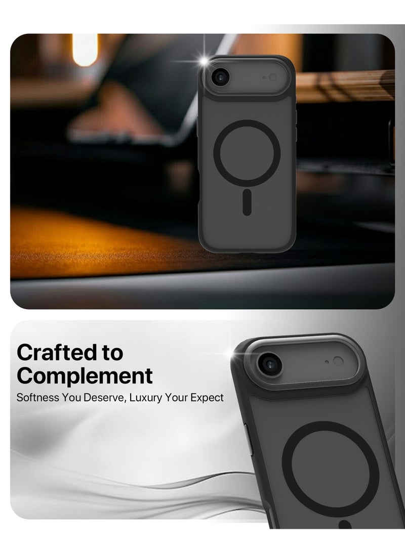 INFINYTY iPhone 17 Air Premium Matte Case, Metallic Accents- Modo Black, Frosted PC Back, TPU Frame, Metallic Camera Frame for Strength, MagSafe Compatible with N52 Magnet, Metallic Buttons, Anti-Slip Soft-Touch Grip, Military Grade Drop-Protection, Infinyty Lite - Image 3