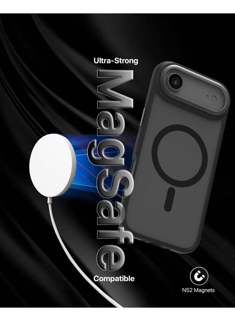 INFINYTY iPhone 17 Air Premium Matte Case, Metallic Accents- Modo Black, Frosted PC Back, TPU Frame, Metallic Camera Frame for Strength, MagSafe Compatible with N52 Magnet, Metallic Buttons, Anti-Slip Soft-Touch Grip, Military Grade Drop-Protection, Infinyty Lite - Image 2