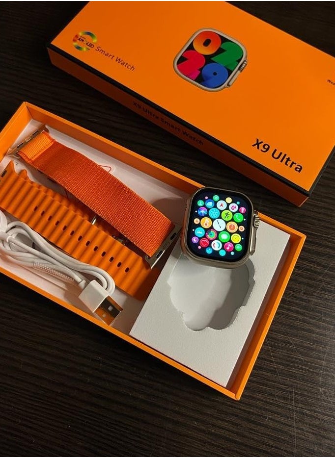 Generic - X9 Ultra Smart Watch Waterproof Wireless Charger (Orange) - Image 1