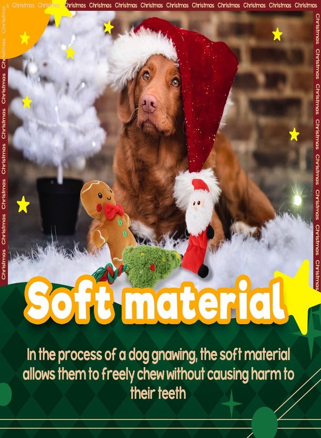 ALL FOR PAWS Christmas Dog Toy MerryTough Buddy, Holiday Plush Squeaky Toys for Dogs, Christmas Tree Santa and Gingerbread Man Toys for Fetch Games, Interactive Xmas Gift for Small Medium Large Dogs - Image 5