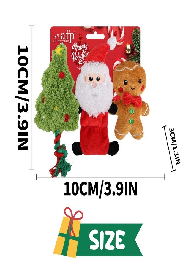 ALL FOR PAWS Christmas Dog Toy MerryTough Buddy, Holiday Plush Squeaky Toys for Dogs, Christmas Tree Santa and Gingerbread Man Toys for Fetch Games, Interactive Xmas Gift for Small Medium Large Dogs - Image 2