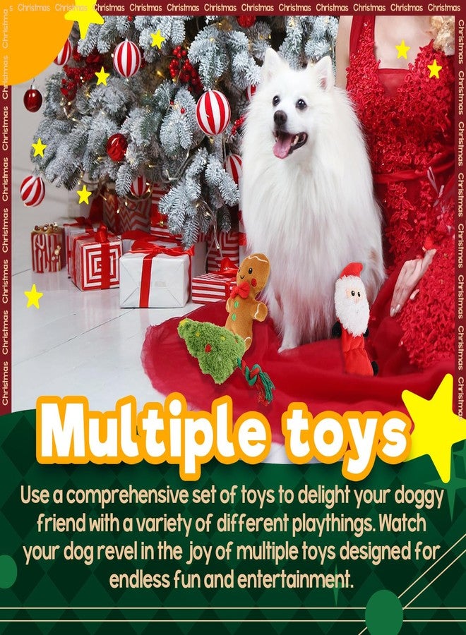 ALL FOR PAWS Christmas Dog Toy MerryTough Buddy, Holiday Plush Squeaky Toys for Dogs, Christmas Tree Santa and Gingerbread Man Toys for Fetch Games, Interactive Xmas Gift for Small Medium Large Dogs - Image 3