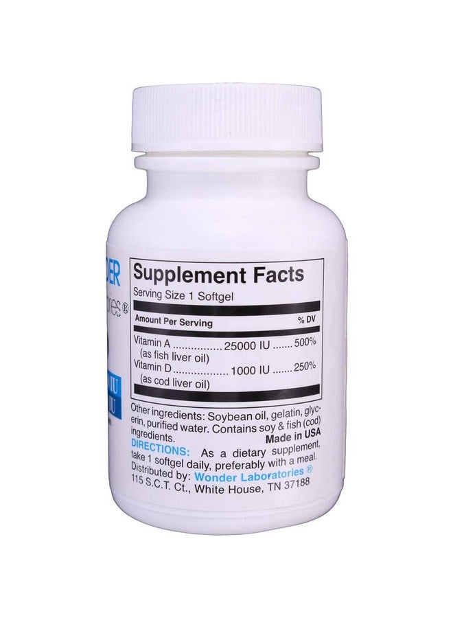 Wonder Laboratories Vitamin a 25,000 IU from Cod Liver Fish Oil + Vitamin D3 1,000 IU - Image 2