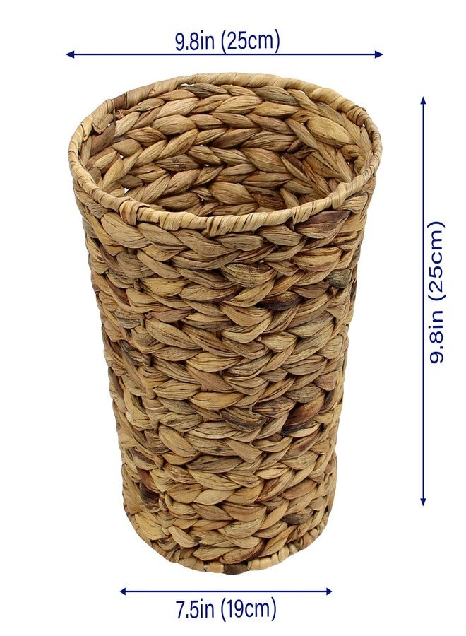 Casaphoria Round Water Hyacinth Garbage Baskets for Storage Natural Woven Hyacinth Laundry Rubbish Basket Durable Circular Waste Baskets Home Beautiful Decoration Storageworks Recycling Bin - Image 5