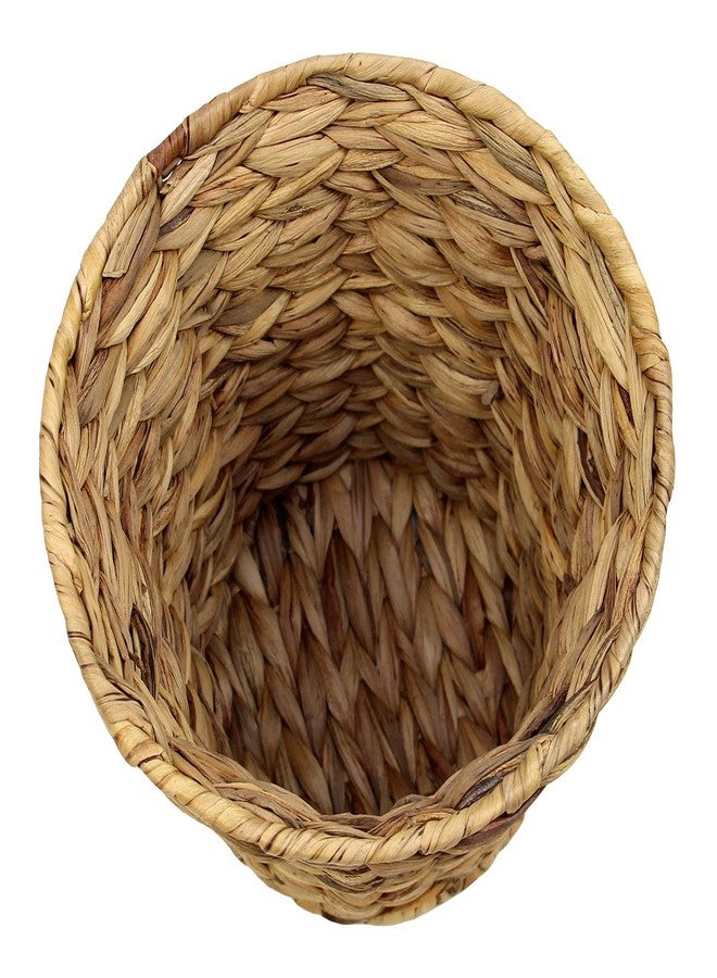 Casaphoria Round Water Hyacinth Garbage Baskets for Storage Natural Woven Hyacinth Laundry Rubbish Basket Durable Circular Waste Baskets Home Beautiful Decoration Storageworks Recycling Bin - Image 3