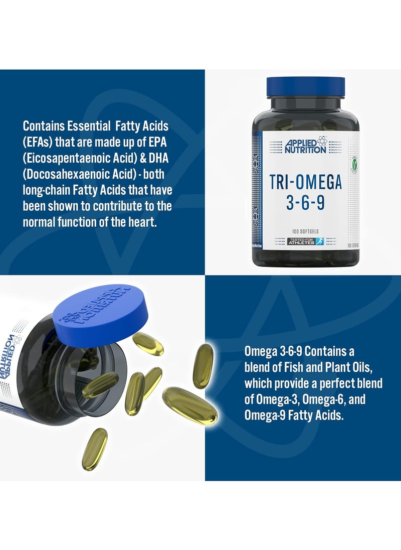 Applied Nutrition Applied Nutrition Tri-Omega 3-6-9 -100 Softgels  - Image 3