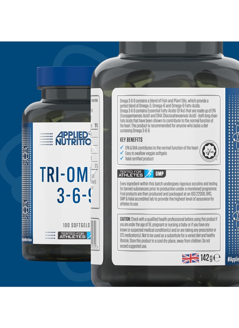 Applied Nutrition Applied Nutrition Tri-Omega 3-6-9 -100 Softgels  - Image 4