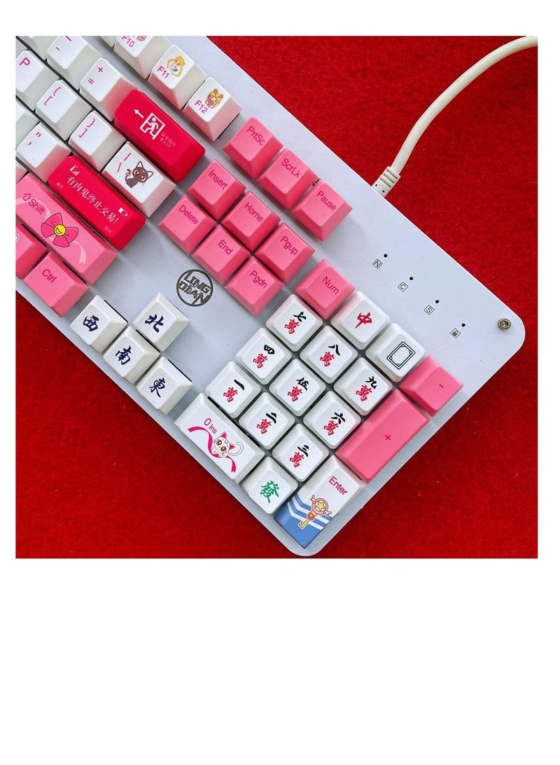PBT Keycaps 16 Keys Set, Chinese Keycaps, Dye-Sublimation PBT Keycaps, DIY keycaps OEM Keycaps for Gaming Mechanical Keyboard, Custom Keycaps for Numeric Keypad Mahjong