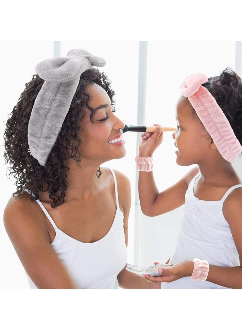 أوزيغالور 6 قطع طقم عصبة رأس وعصابة معصم لغسل الوجه، عصبة رأس لغسل الوجه والعناية بالبشرة وعصابة معصم لغسل الوجه - Image 4