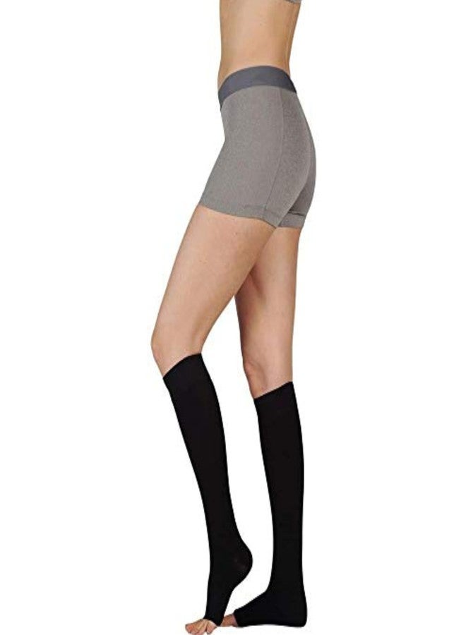 Juzo Basic 4410ad 15-20mmhg Knee-High Open Toe Compression Stocking, Black, 2 (II) Regular - Image 1