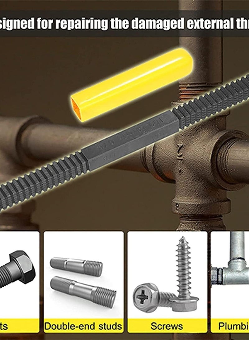 جي جوت ملف إصلاح الخيوط واستعادة الأسنان وتصحيحها، أدوات صغيرة DIY، ملف استعادة الخيوط الخارجية، لتنظيف الخيوط التالفة 0.75-3.0 مم. - Image 3