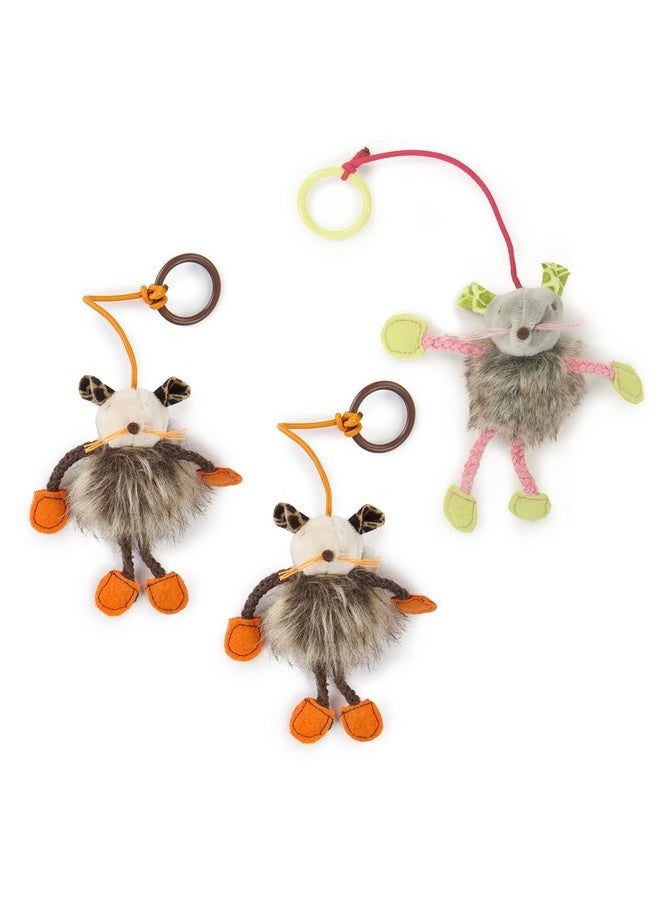 SmartyKat SmartyKat (3 Count) Bouncy Mouse Bungee Dangler Plush Cat Toys - Multi Color, 3 Count  - Image 1