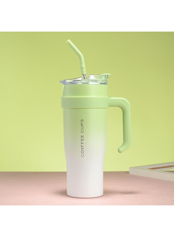Creative Handle Ice Cup Large Capacity 304 Stainless Steel Thermos Cup With Straw Car 40oz Car Cup