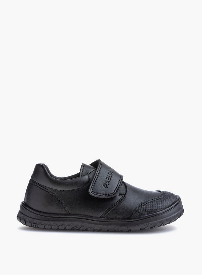 Pablosky Girls' Logo Embossed School Shoes with Hook and Loop Closure - 355515  - Image 2