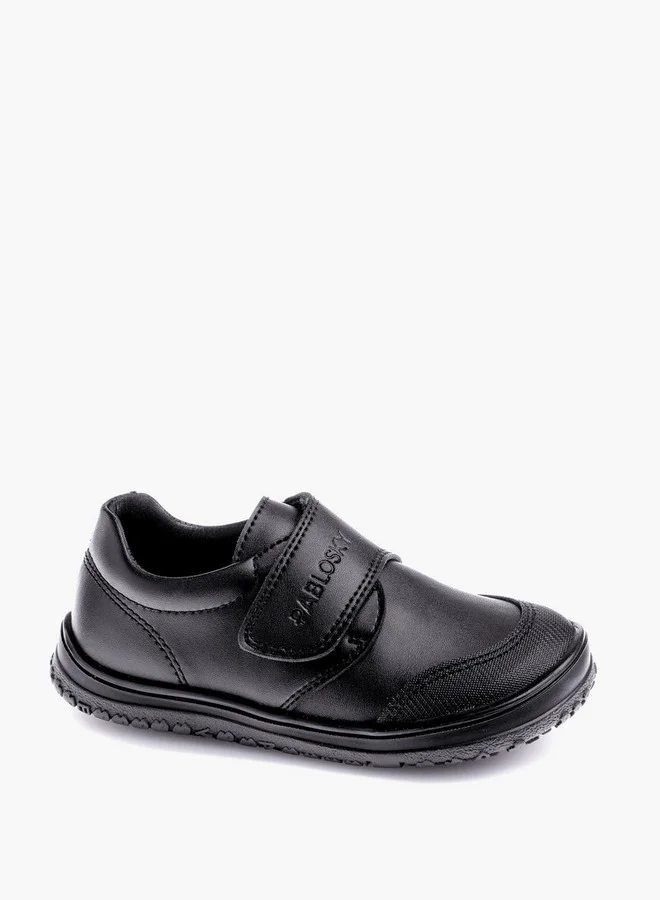 بابلوسكي Girls' Logo Embossed School Shoes with Hook and Loop Closure - 355515
