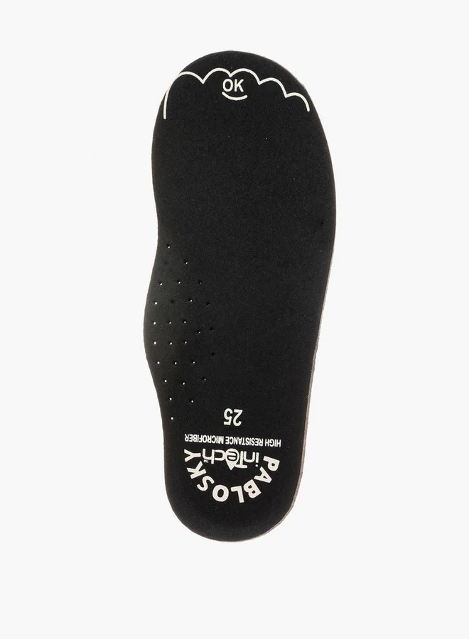 Pablosky Girls' Logo Embossed School Shoes with Hook and Loop Closure - 355515