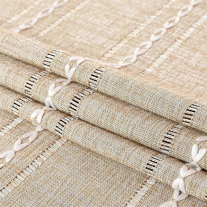 Utobanh Simple Bedside Table Tassel Cover Cloth, Nightstand Coffee Table Cover Suitable for Bedside Table TV Microwave Washing Machine Refrigerator Dust Cover (Coffee, 15.7 * 35.4 inches) - Image 2