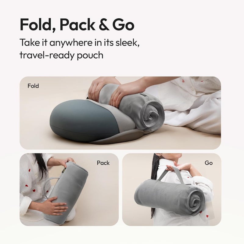 Frido Cuddle Pillow Snuggly Memory Foam Pillow for Sleeping Best Hugging Pillow for Adults AntiFrizz SkinFriendly Soft Pillow Neck Pillow for Sleeping Travel Bed Pillow Pebble Grey - Image 3