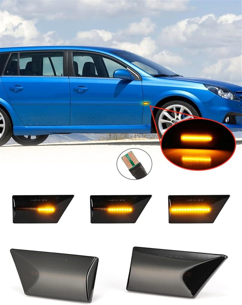 QASULER Dynamic Turn Signal Side Marker Lights for Opel Vectra C & Signum - Image 5