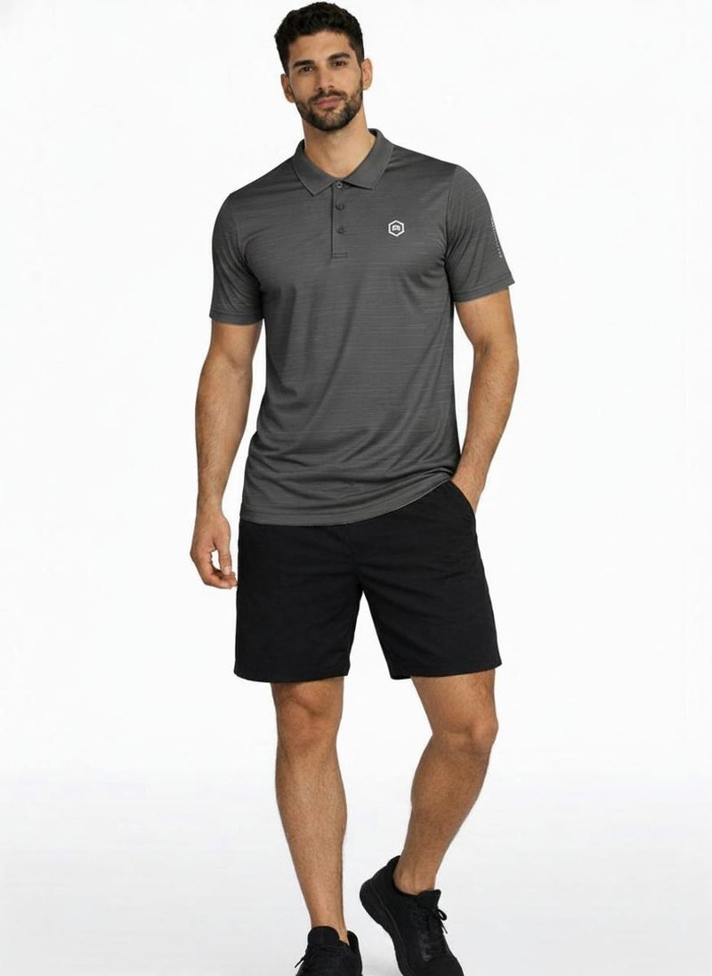 بريما إيس رجالي Polo الهواء الطلق والنشاط لاكشري Dark Grey - Image 4