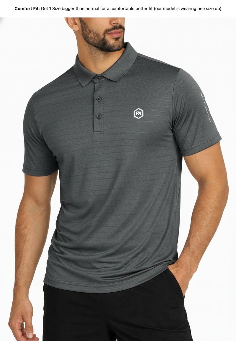 بريما إيس رجالي Polo الهواء الطلق والنشاط لاكشري Dark Grey - Image 3