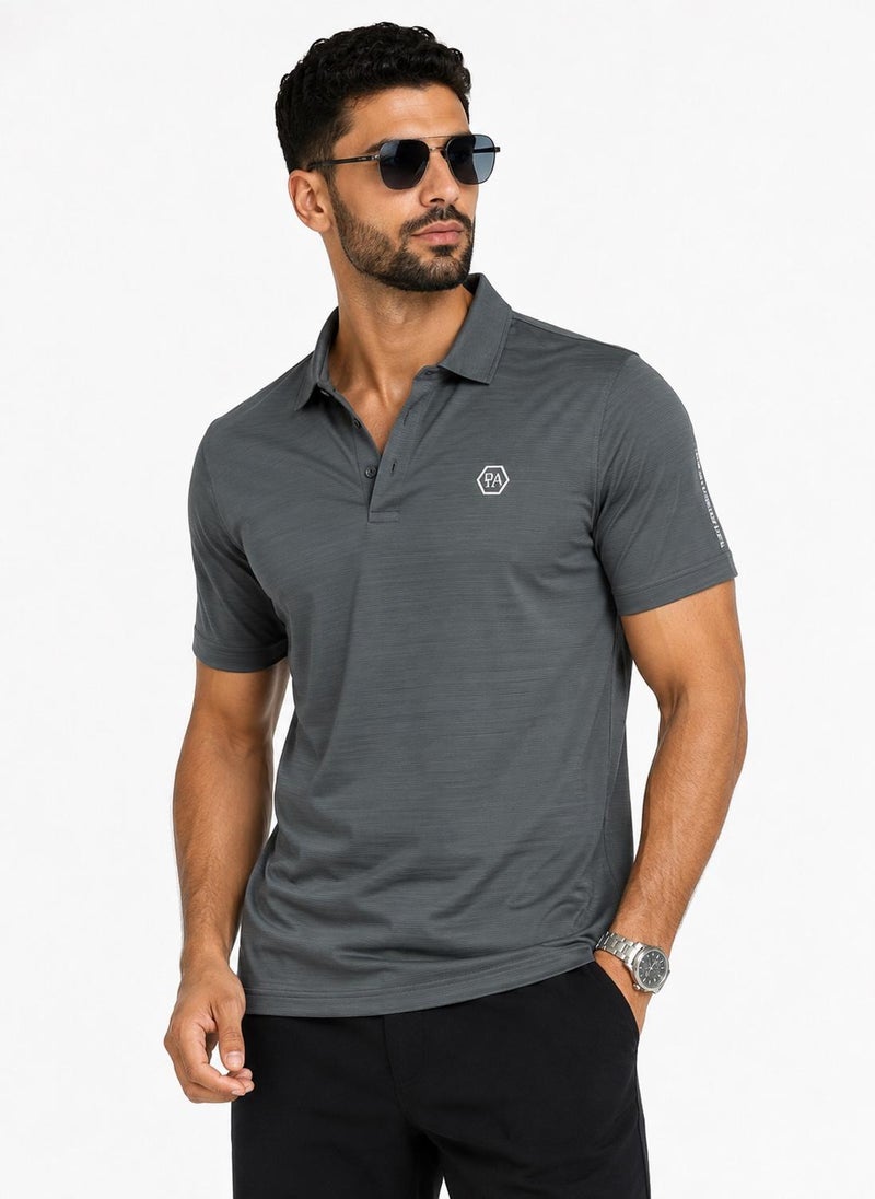 بريما إيس رجالي Polo الهواء الطلق والنشاط لاكشري Dark Grey - Image 1