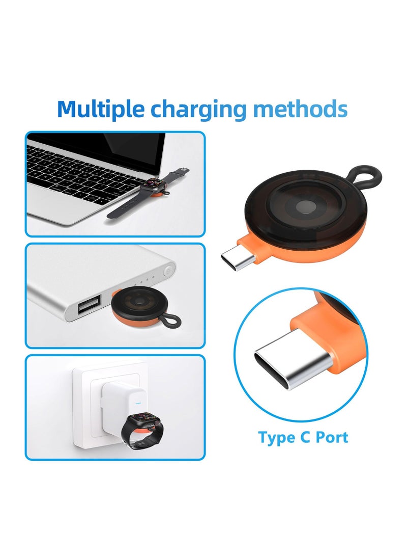 SYOSI Portable USB-C Charger for Samsung Galaxy Watch, Fast Magnetic Wireless Charging for Galaxy Watch 6/6 Classic/5/5 Pro/4/4 Classic/3/Active 2, Compact Travel Charger  - Image 2