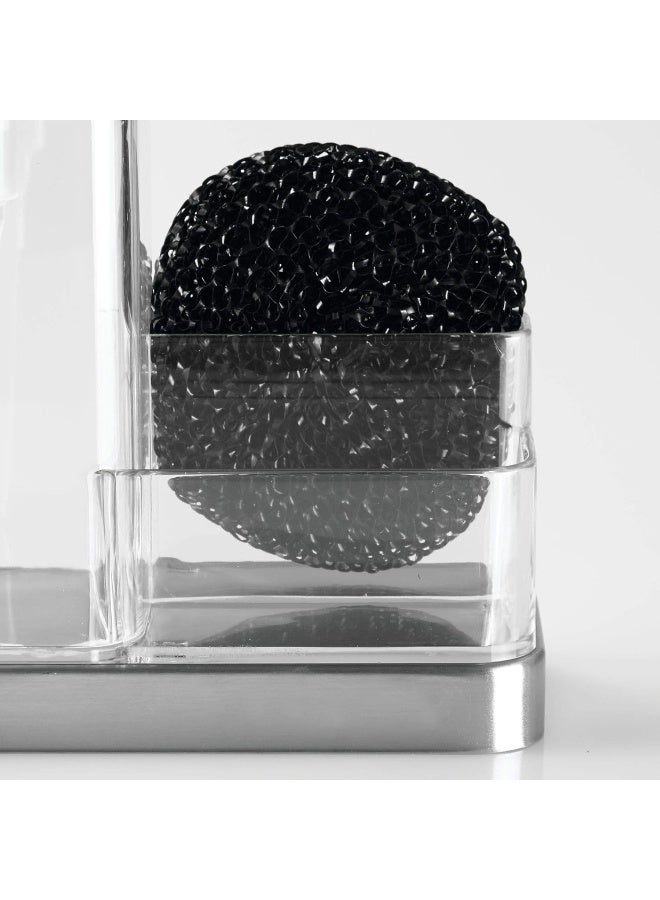 InterDesign iDesign 67080 Forma Plastic Soap Pump with Caddy, Dispenser with Storage Compartment for Bathroom, Kitchen Countertops, Sinks, Set of 1, Stainless - Image 4