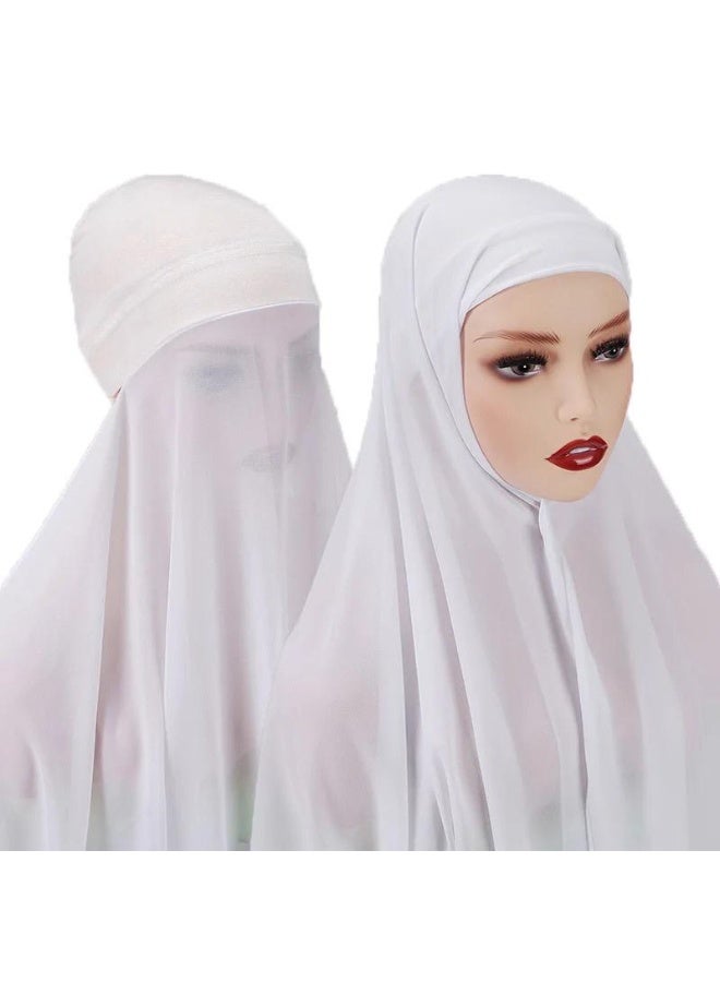 BHNS Hijab veil, women's scarf, soft laser chiffon in elegant modern colors, with a hidden cotton bandana For more comfort and high stability on the head for women  - Image 2